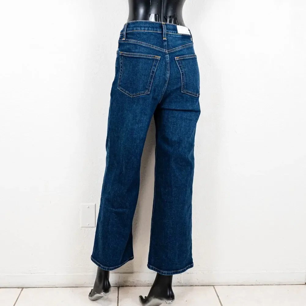 RE/DONE 70s Ultra High Rise Wide Leg Denim Jeans blue wash size 26